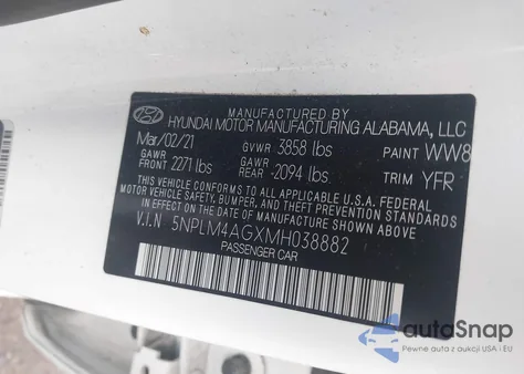 2021 Hyundai Elantra Sel из США, поврежденный, VIN 5NPLM4AGXMH038882